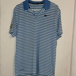 Nike Golf Dri-Fit Men's Polo with Blue and White Stripes